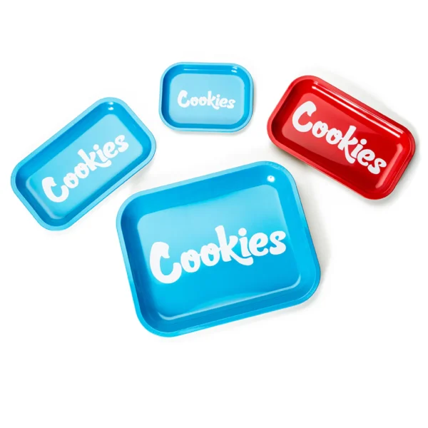 Cookies blue metal Rolling Tray RED medium – Image 2